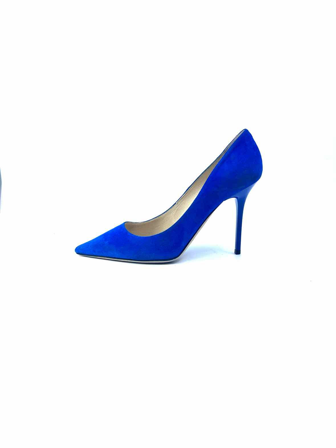 JIMMY CHOO Size 6.5 Royal Blue Suede Pumps
