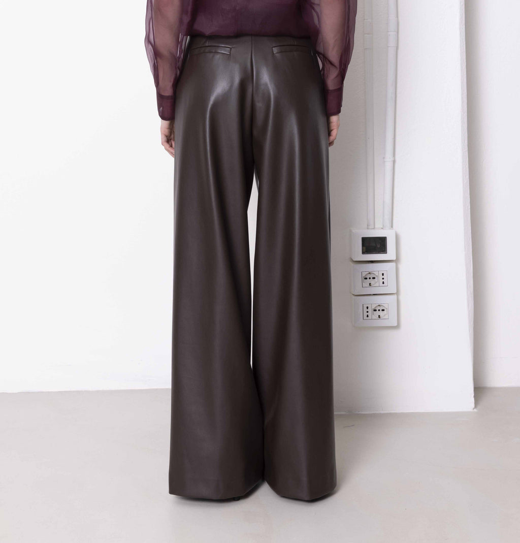 Nude Vegan Leather Trousers