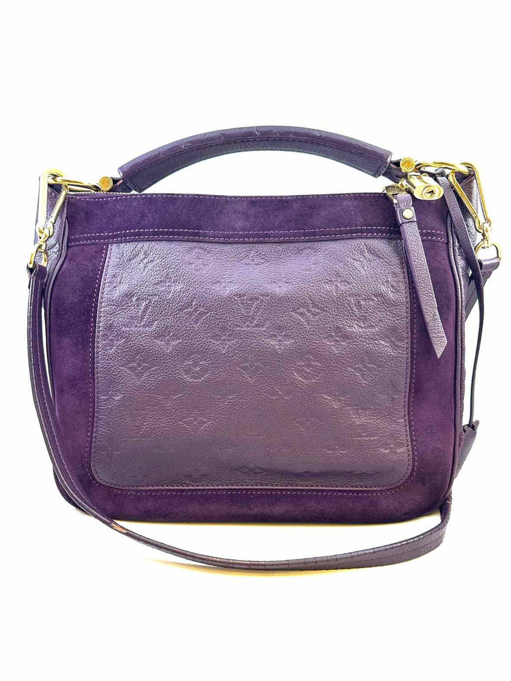 LOUIS VUITTON Audacieuse PM Eggplant Leather Suede Monogram Handbag