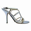 PRADA Size 8.5 Gold Silver Leather Sandals