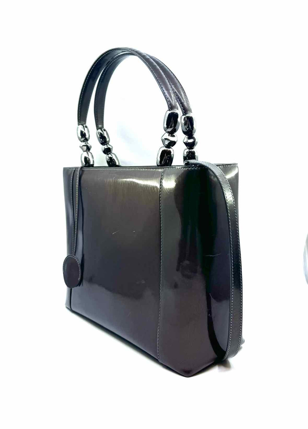 CHRISTIAN DIOR Brown Patent Leather Handbag