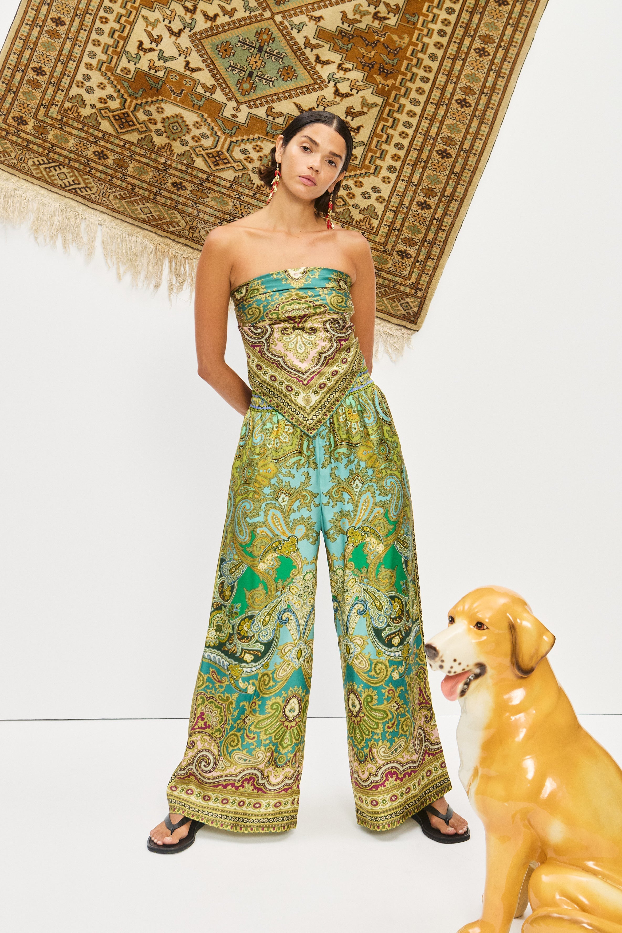ALEMAIS CLEMENZA SILK TROUSERS