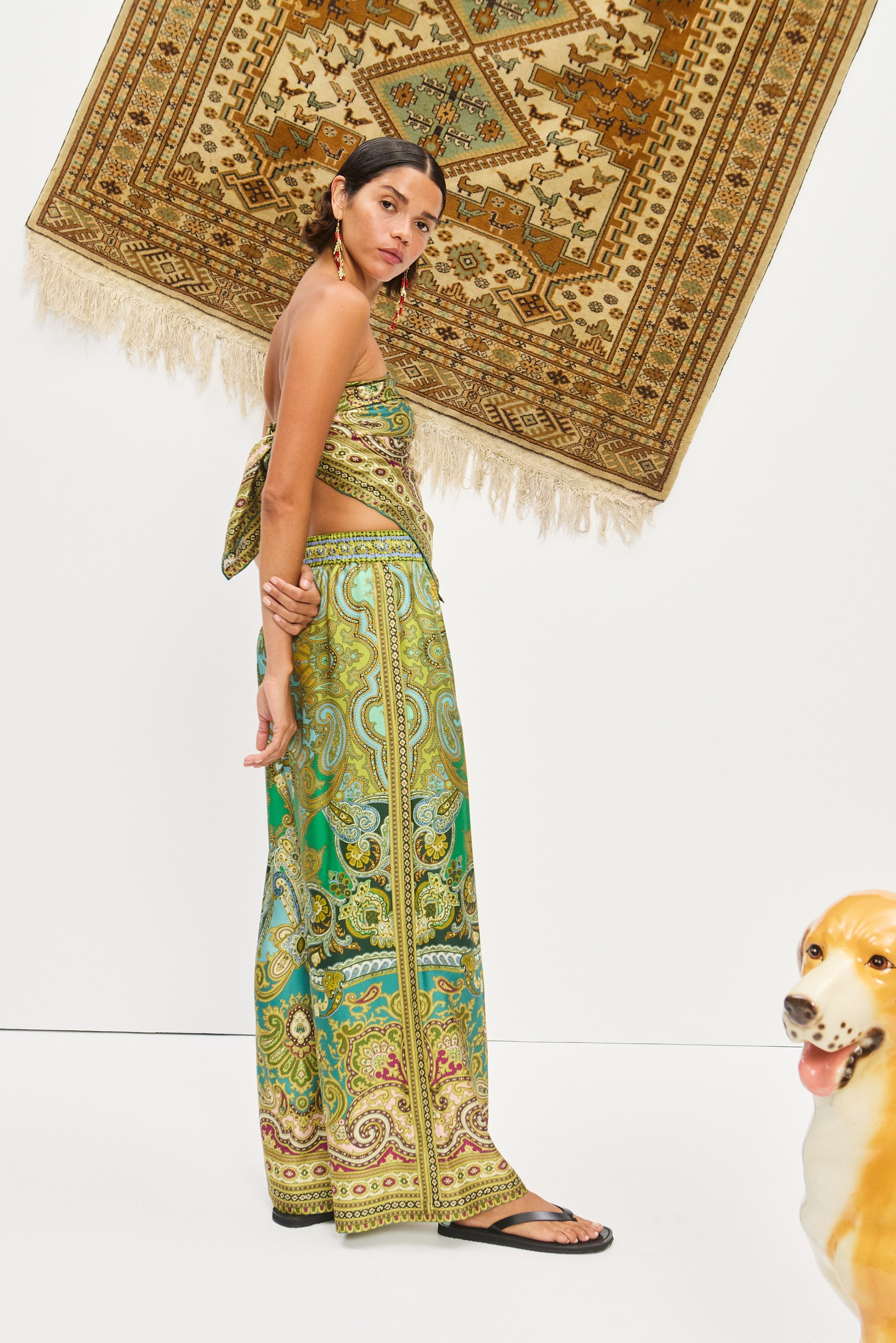 ALEMAIS CLEMENZA SILK TROUSERS