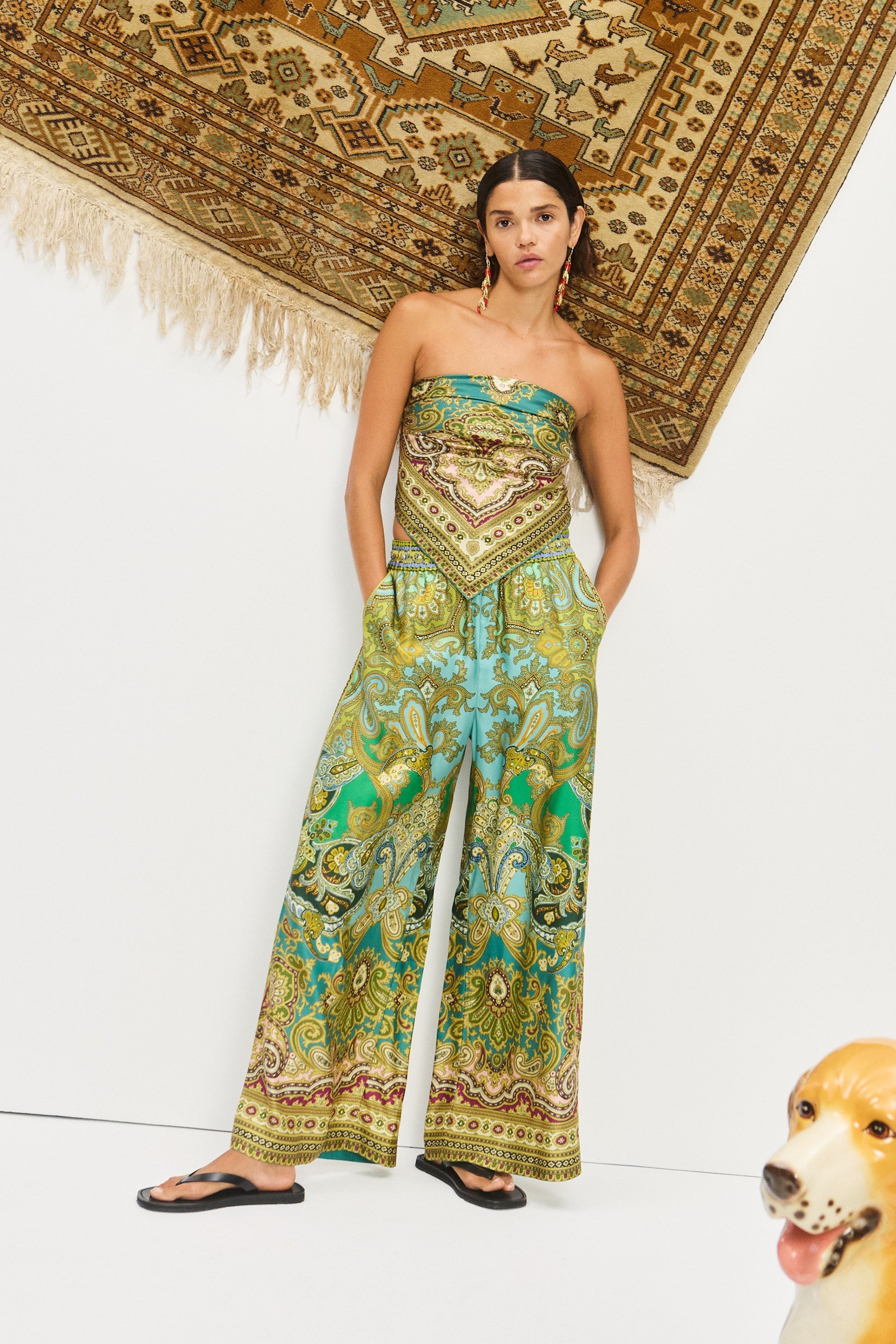 ALEMAIS CLEMENZA SILK TROUSERS