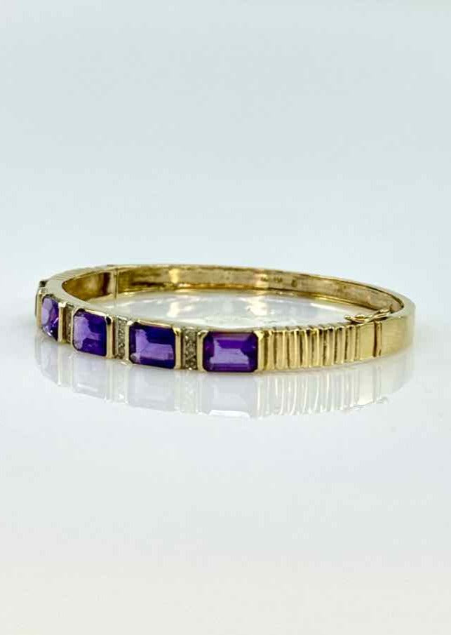 Amethyst Diamond 14K Bracelet