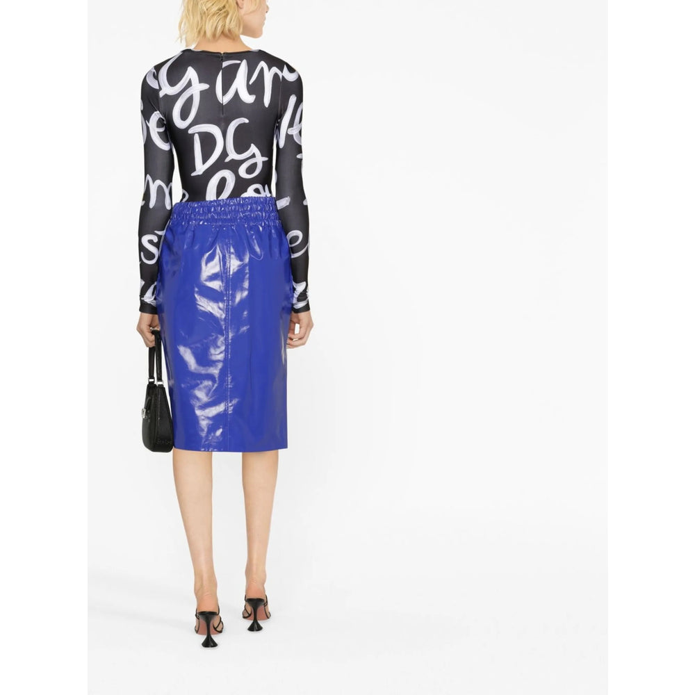 Royal Blue Silk Calf Leather Trousers