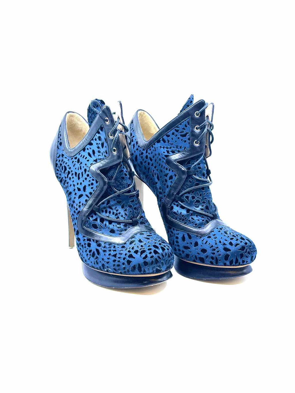 NICHOLAS KIRKWOOD Size 10 Navy Blue Ankle Boot