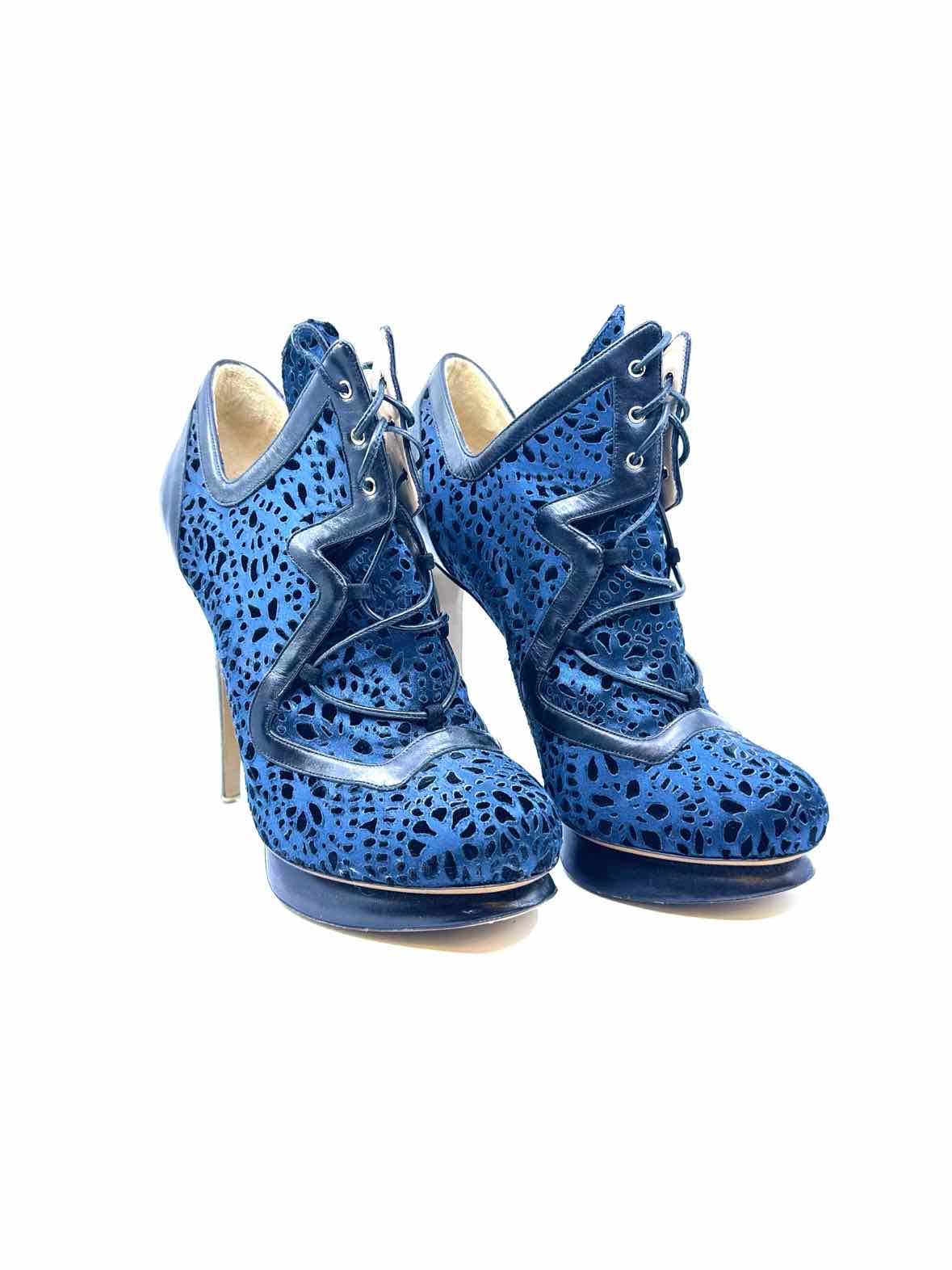 NICHOLAS KIRKWOOD Size 10 Navy Blue Ankle Boot