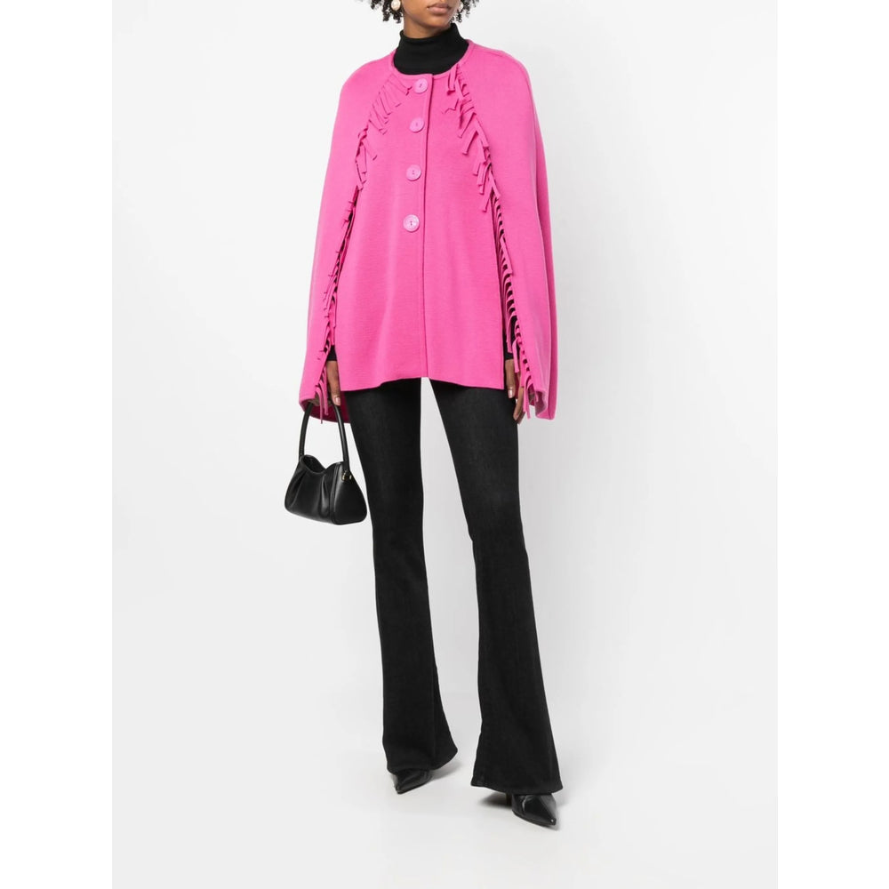 Soft Fuchsia Fringe Sweater