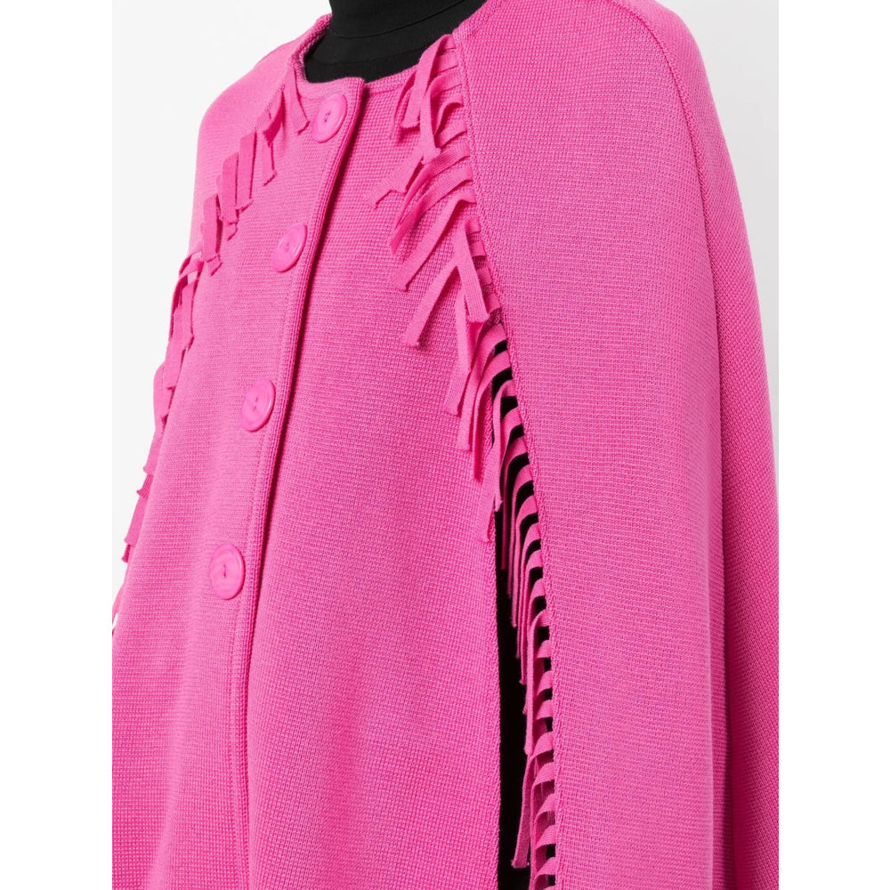 Soft Fuchsia Fringe Sweater