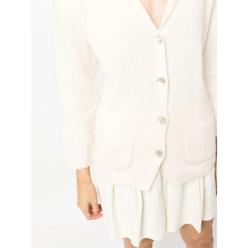 Chalk White Cashmere Knit Shirt