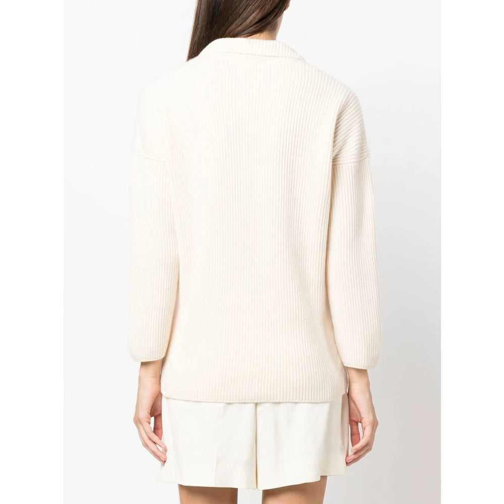 Chalk White Cashmere Knit Shirt