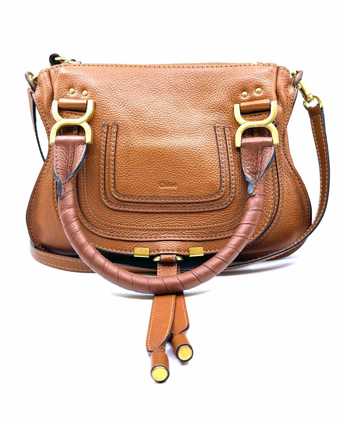 CHLOE Brown Pebbled Leather Handbag