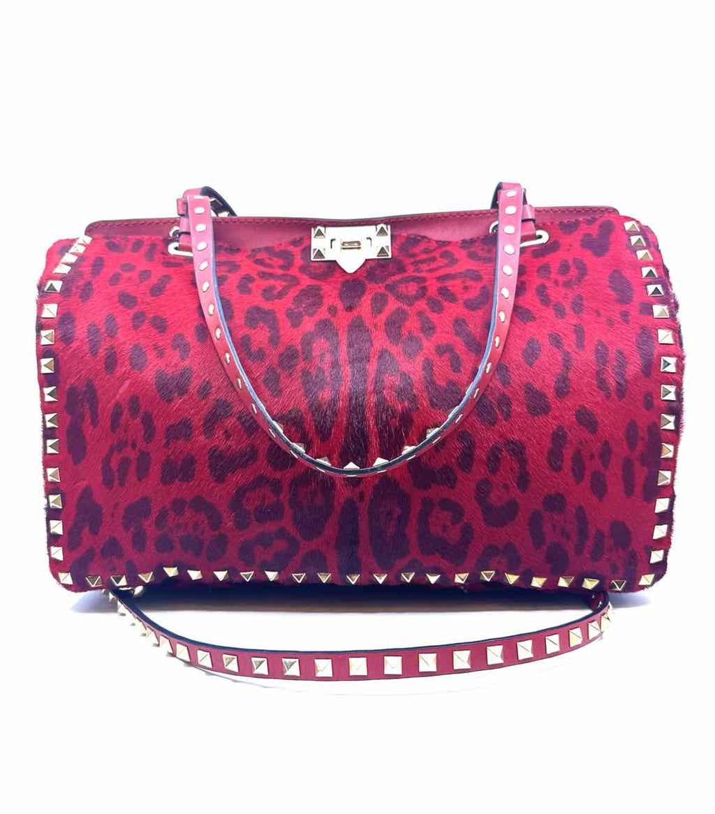 VALENTINO Red Pony hair Handbag