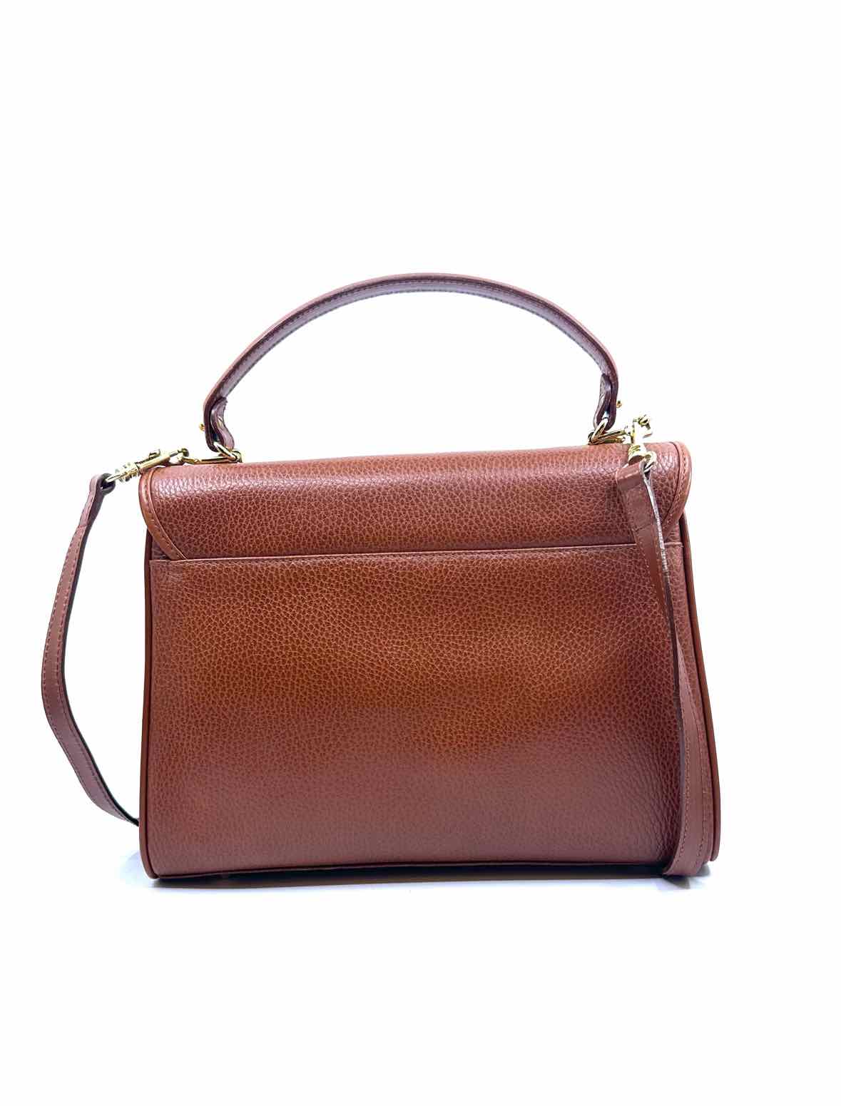 MARK CROSS Brown Leather Solid Handbag