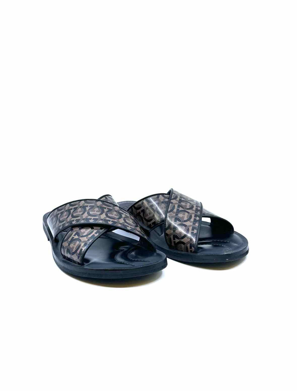 SALVATORE FERRAGAMO Size 7 Black & tan Men's Sandals