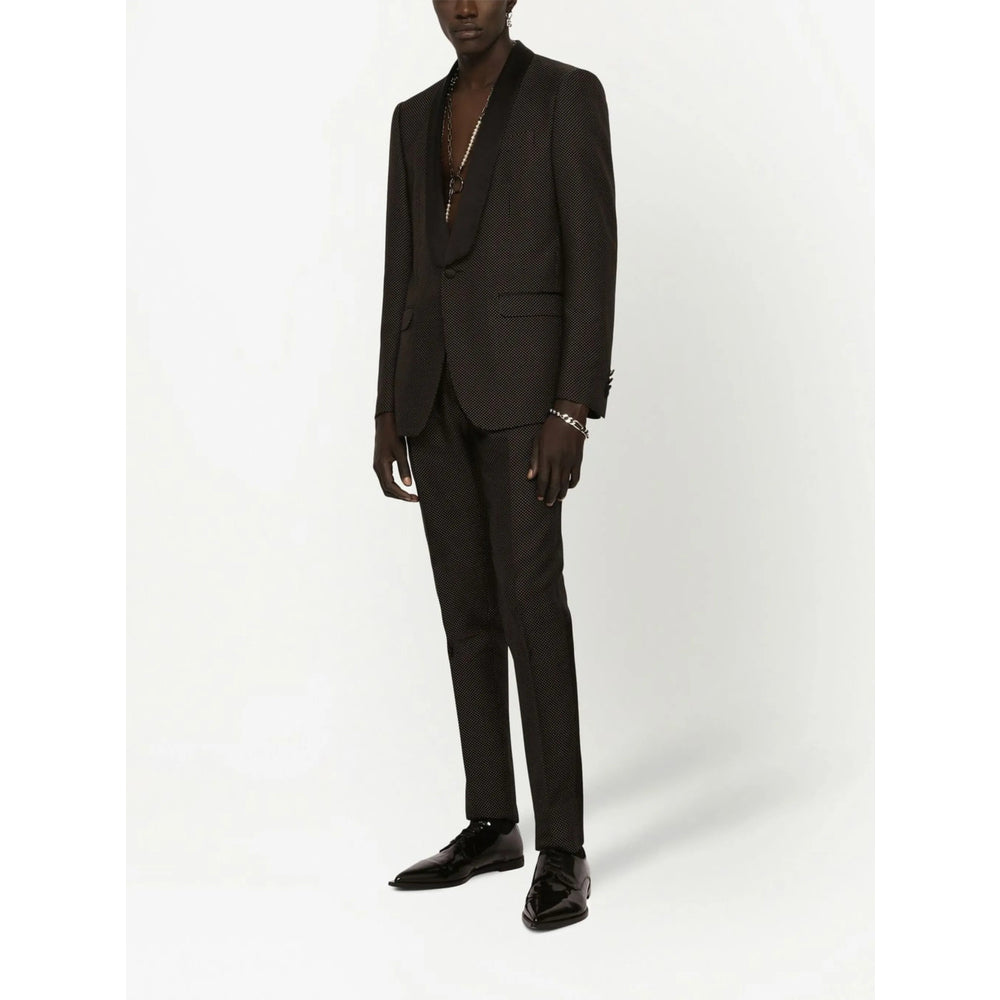 Black Silk Blend Shawl Lapel Blazer