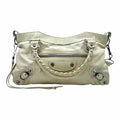 BALENCIAGA City Cream Leather Solid Handbag