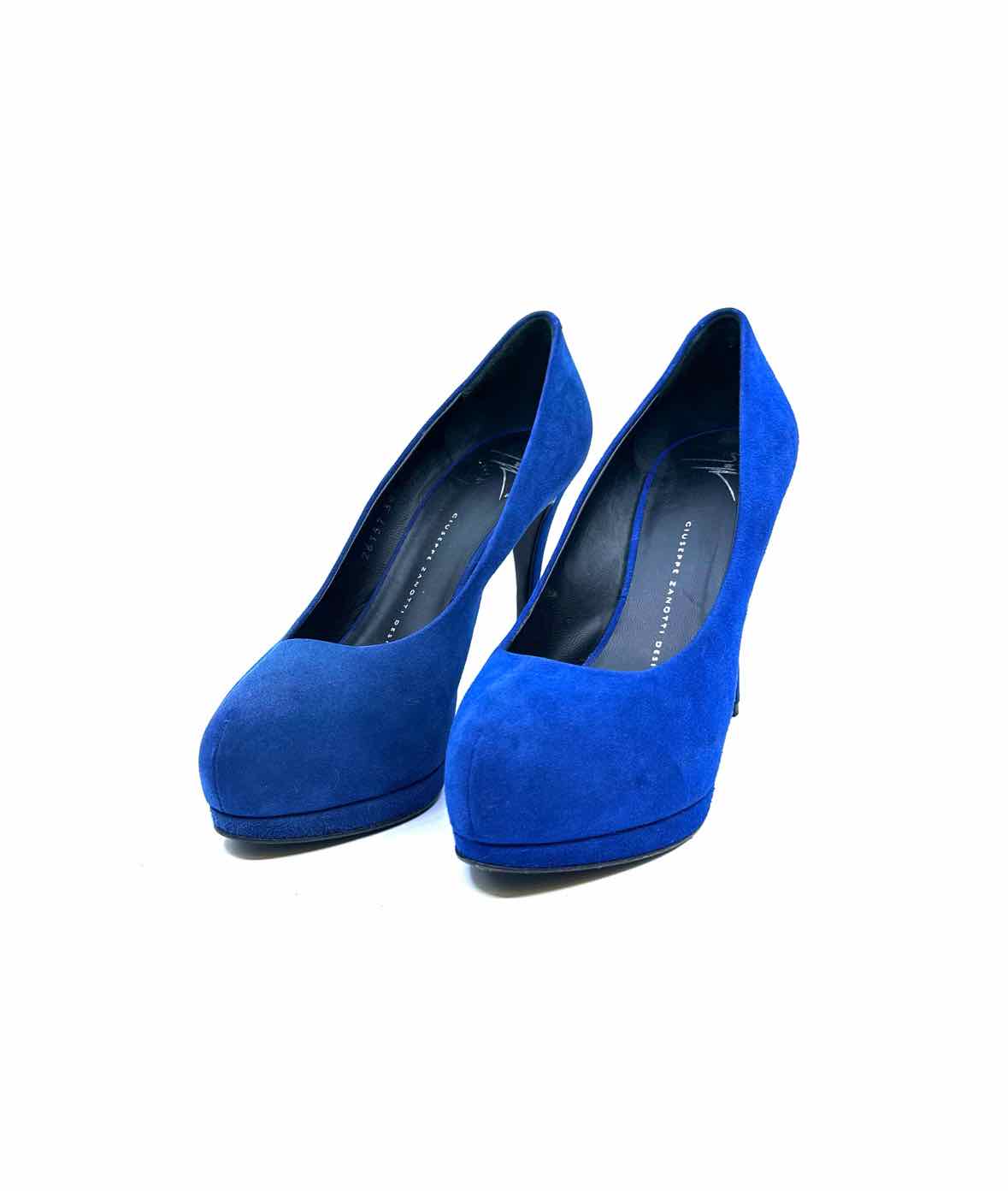 GIUSEPPE ZANOTTI Size 7 Blue Suede Pumps