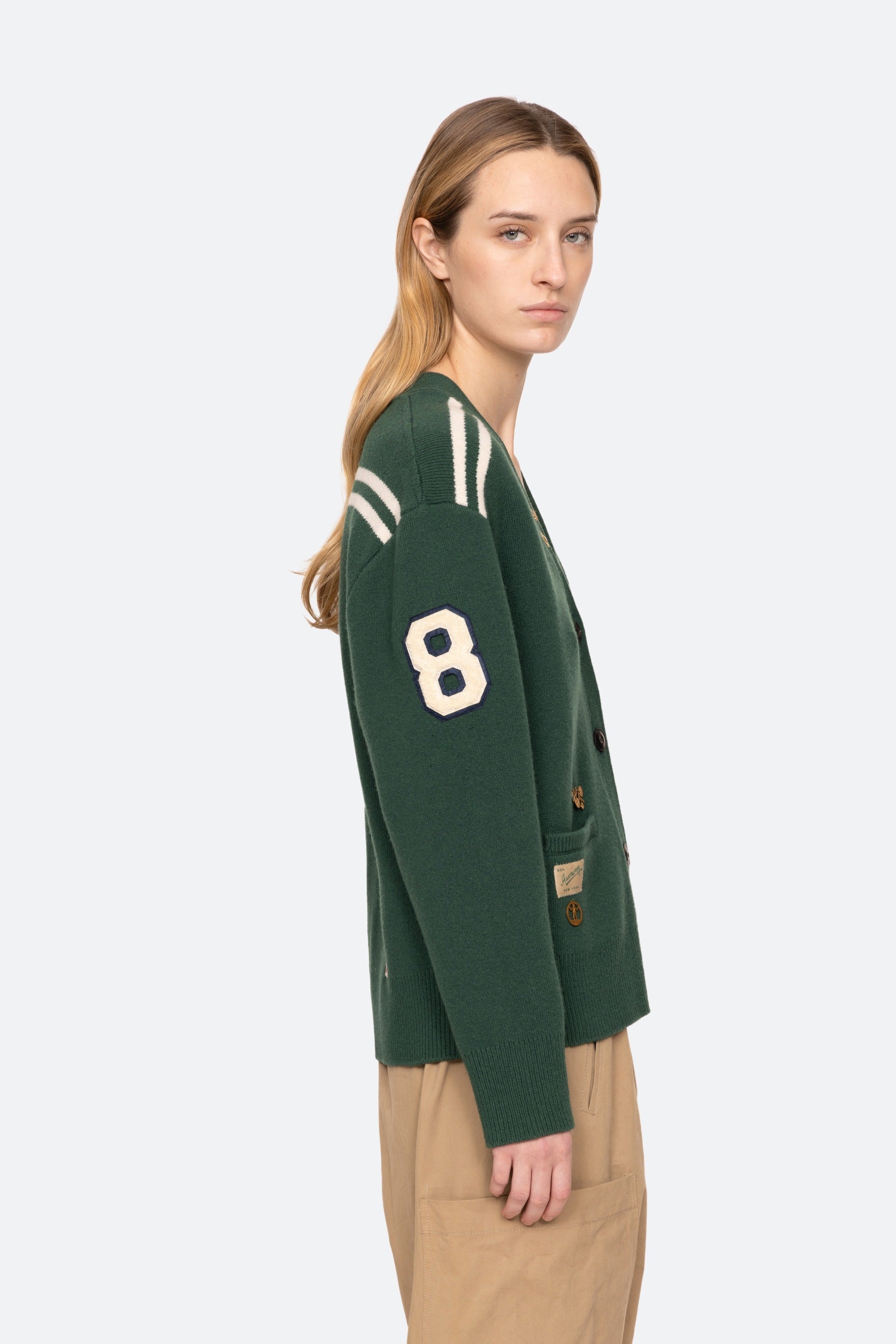 SEA NEW YORK ARTHER VARSITY KNIT CARDIGAN