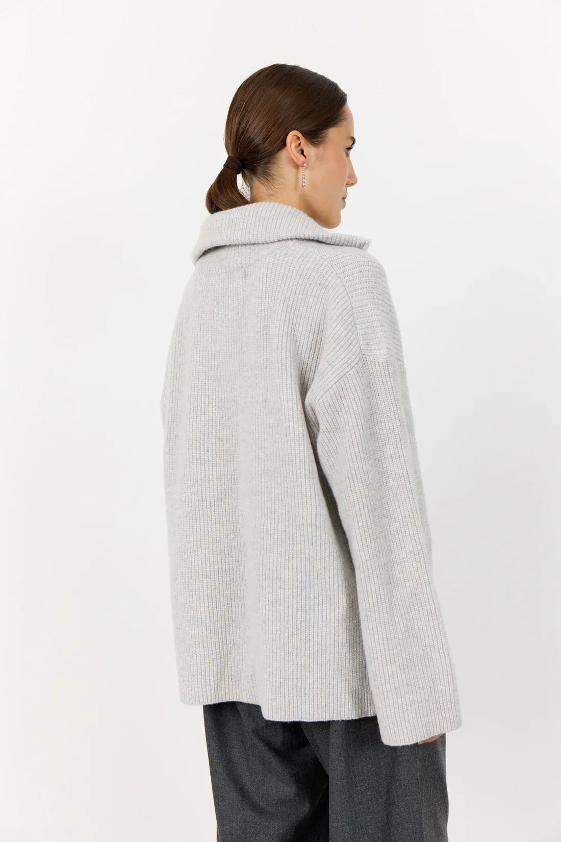 Levete Room Perle Half Zip Knit in Grey