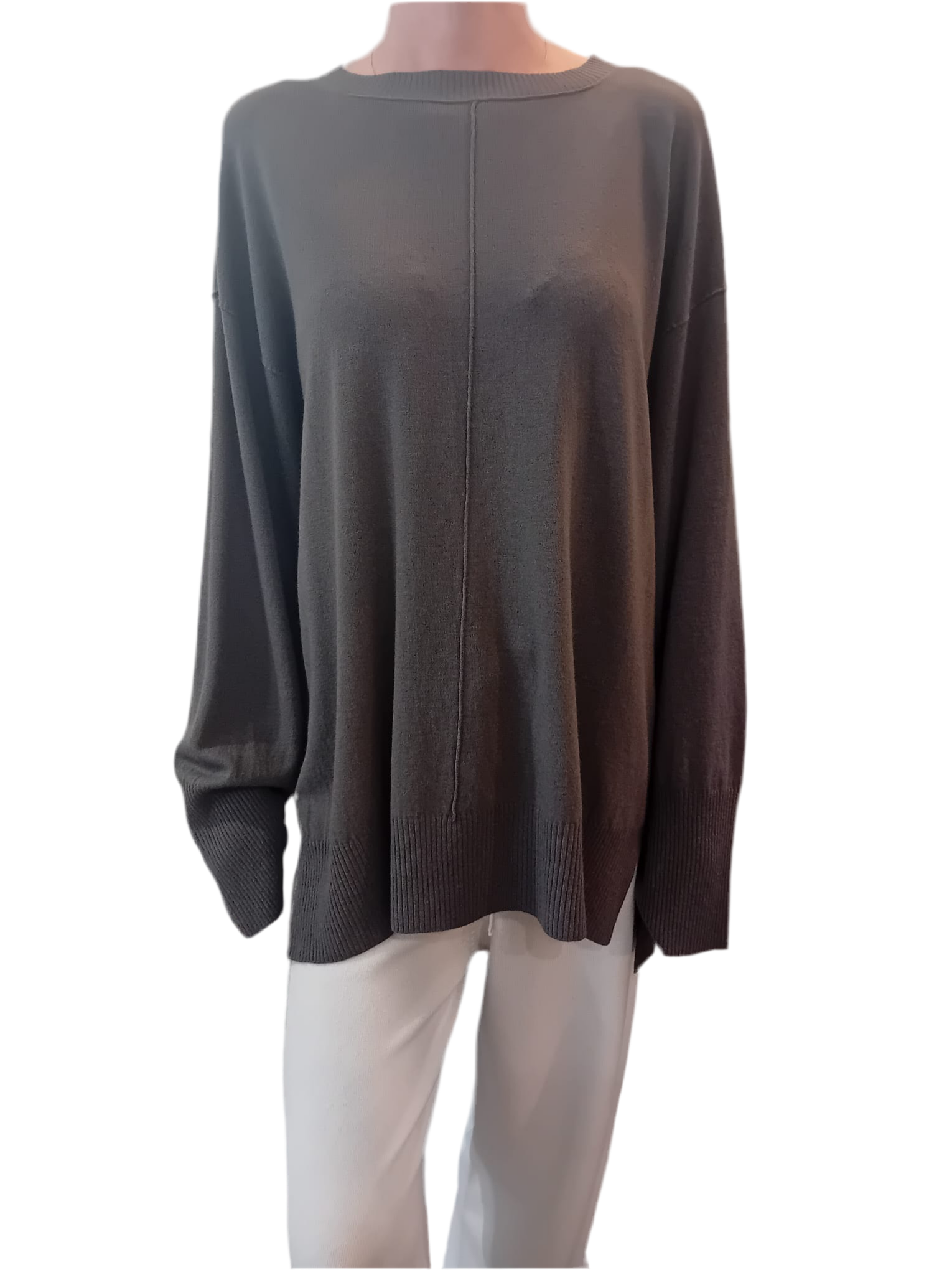 Transit Stretch Oversized Knit with Ribbed Inserts