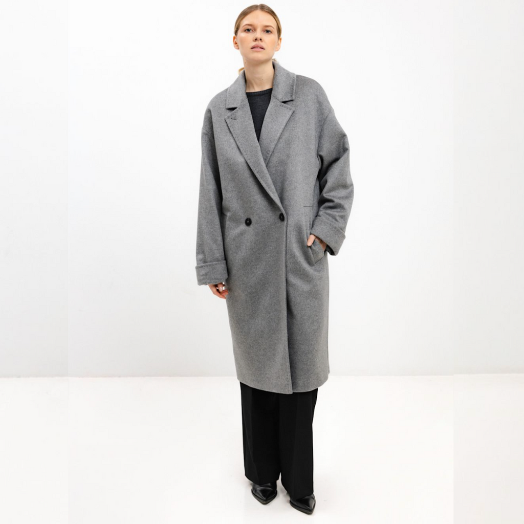 InAvati Double Breasted Coat - Grey