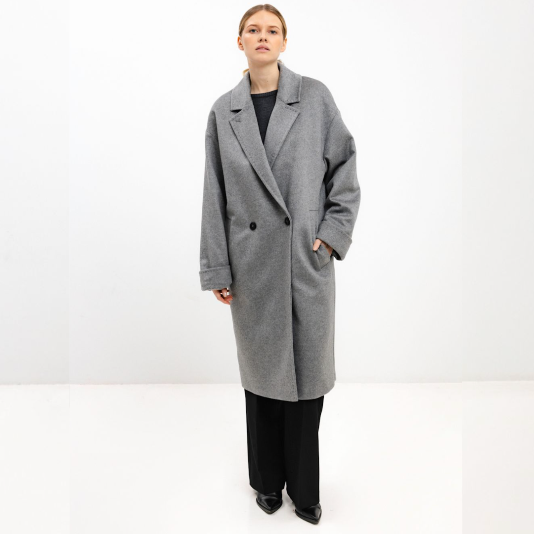 InAvati Double Breasted Coat - Grey