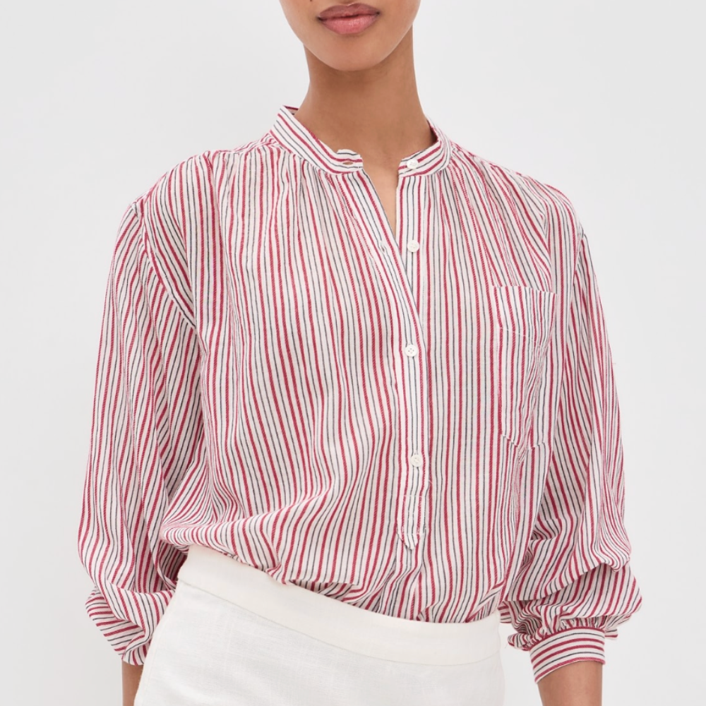 Marant Etoile Sapha Shirt - Ecru/Red