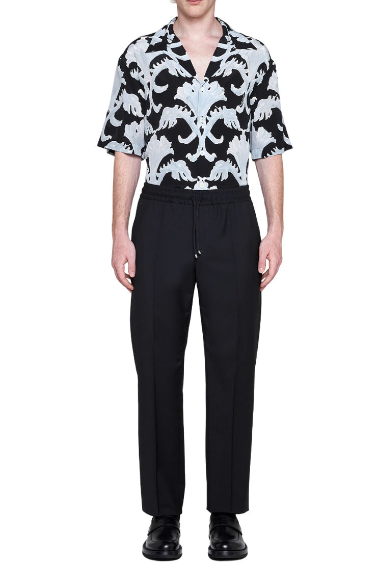 DRAWSTRING STRAIGHT FIT TROUSERS