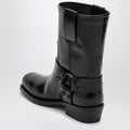 Black leather Biker Rockstud low boot