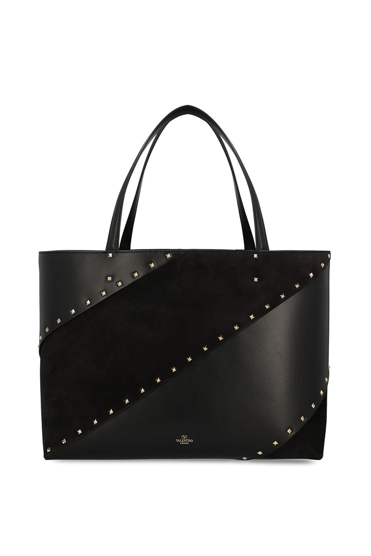 ROCKSTUD LEATHER TOTE BAG