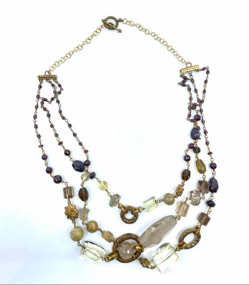 STEPHEN DWECK Three Tier Quartz Necklace