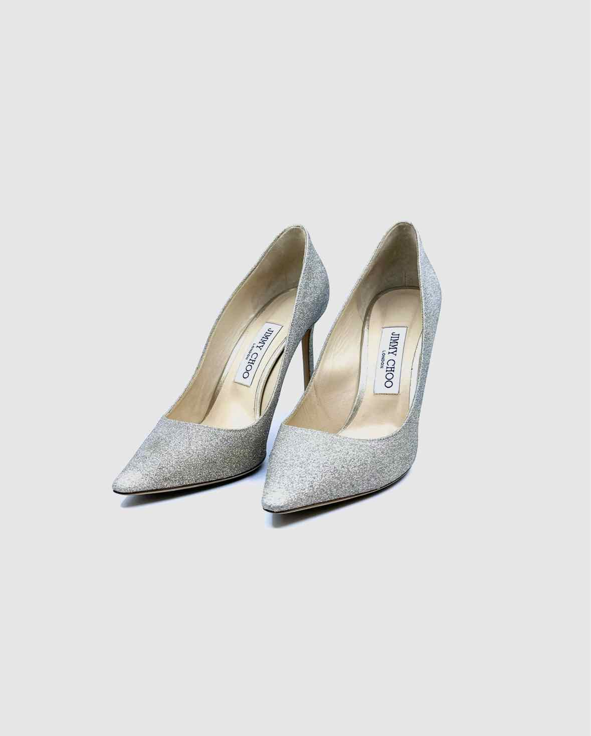 JIMMY CHOO Size 8 Gold Sparkle Pumps