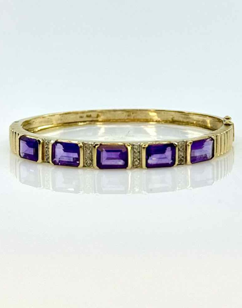 Amethyst Diamond 14K Bracelet