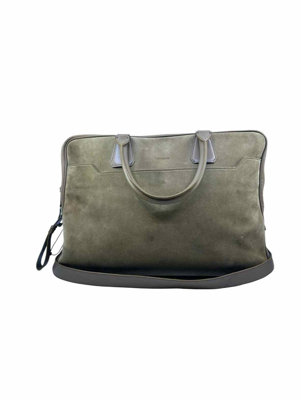 TOM FORD Beige Suede Solid Briefcase
