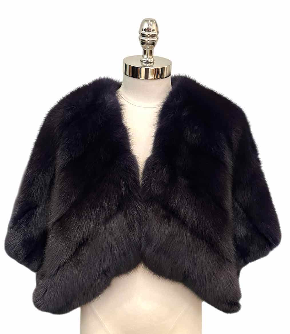 OSCAR DE LA RENTA Purple Fox Fur Stole Size M