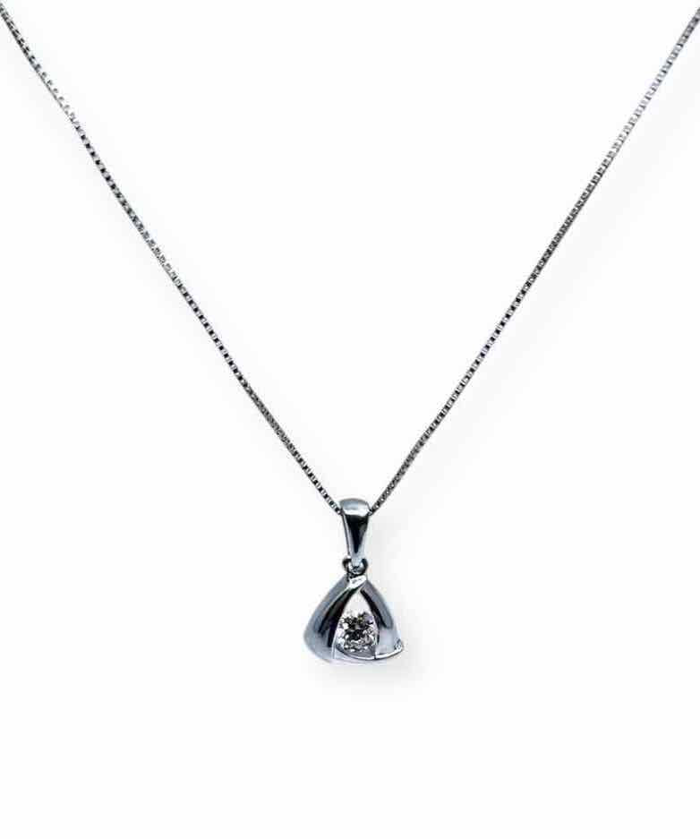 14K Diamond White Gold Necklace