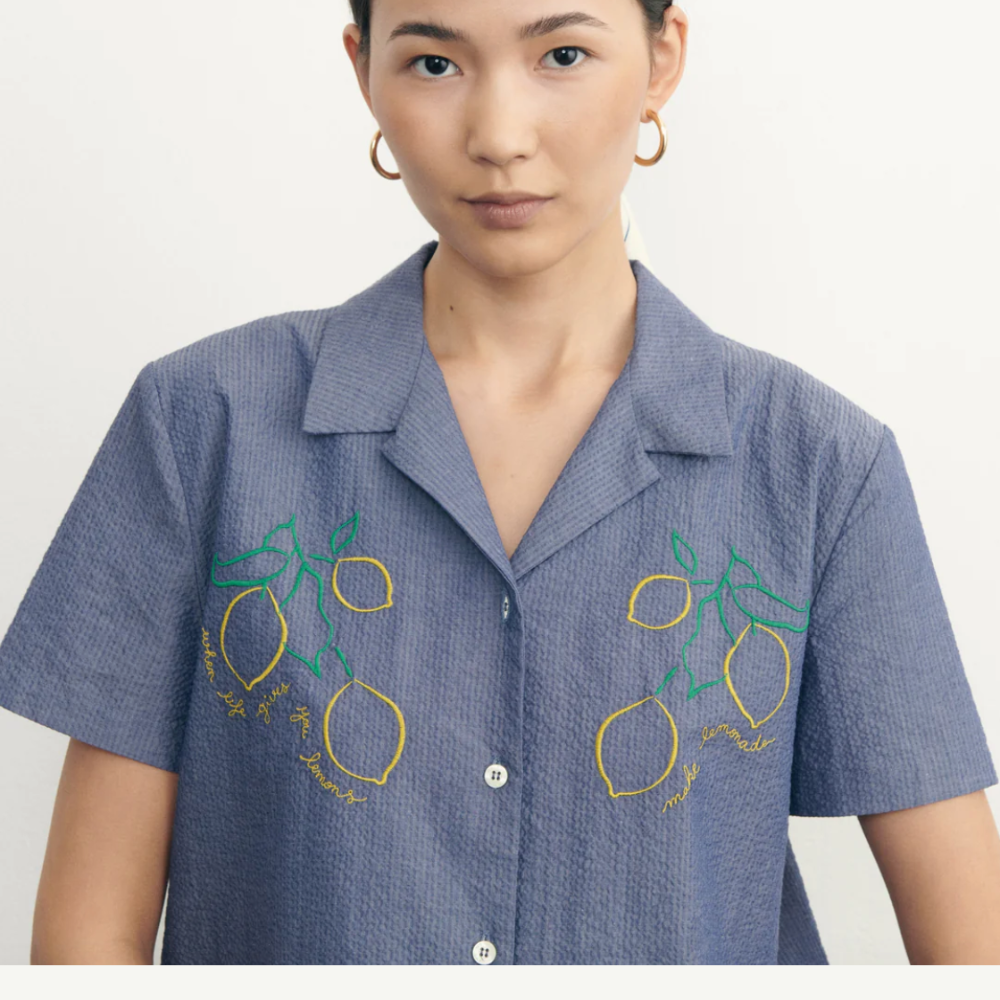 Maison Labiche Souchier Lemons Shirt - Carbon Blue