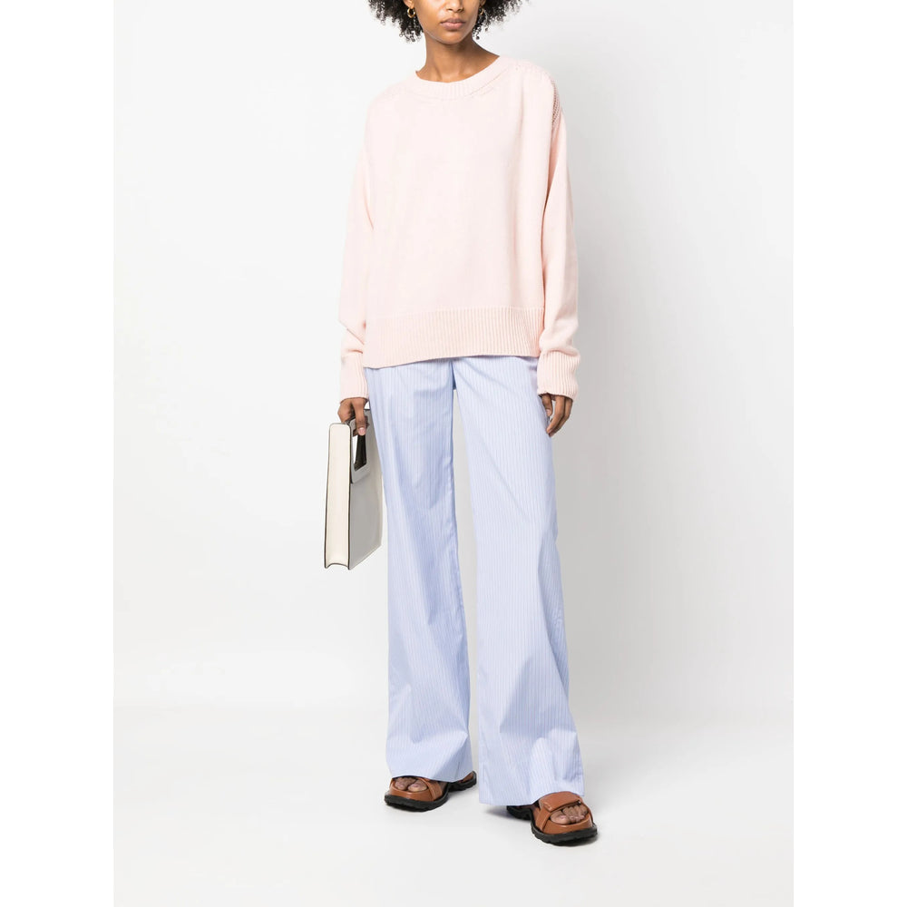 Soft Light Pink Cashmere Knit Crew