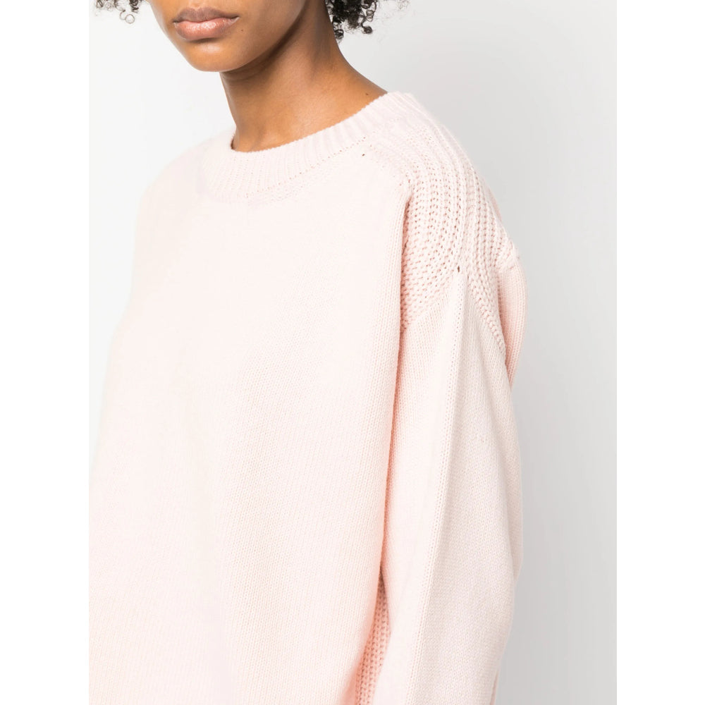 Soft Light Pink Cashmere Knit Crew