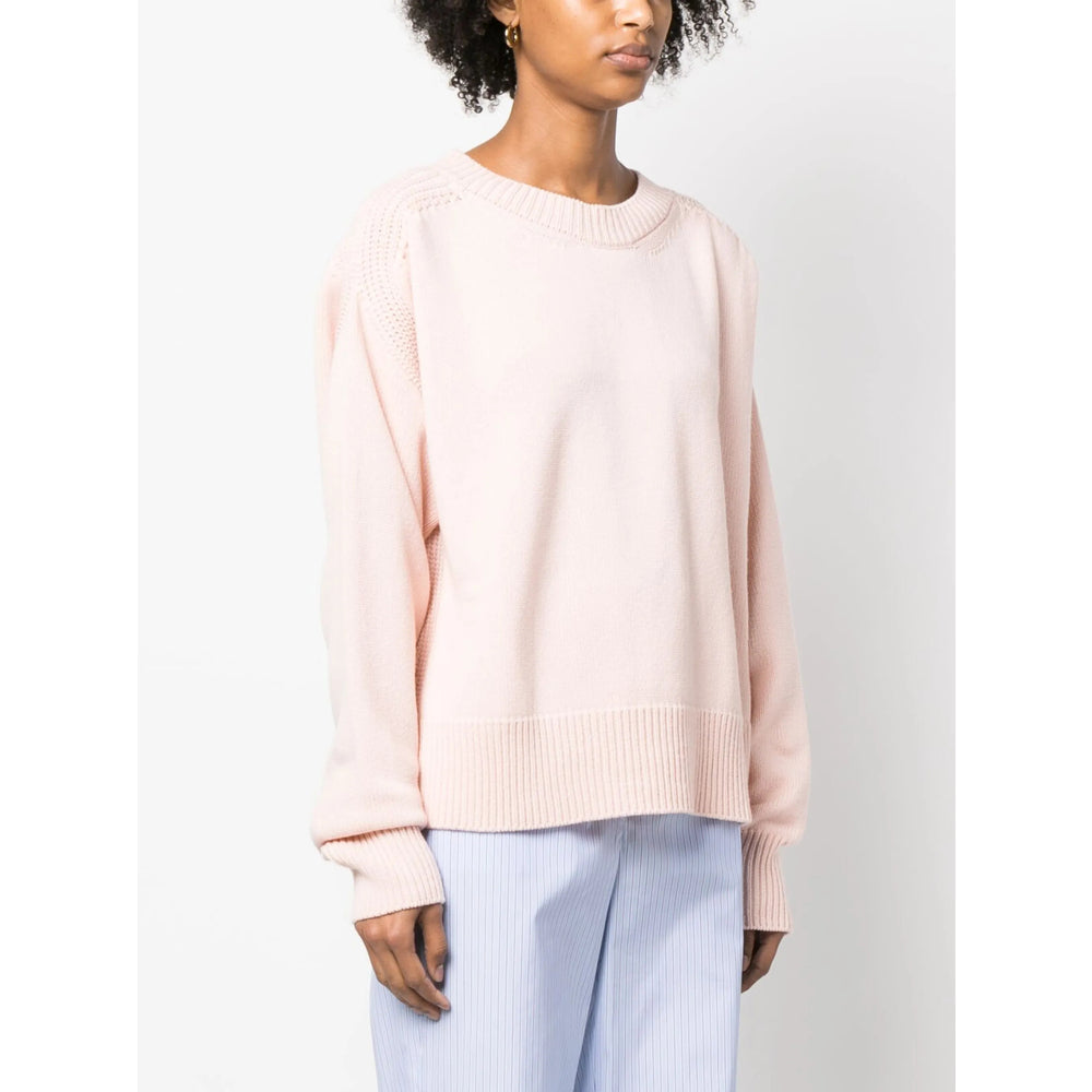 Soft Light Pink Cashmere Knit Crew