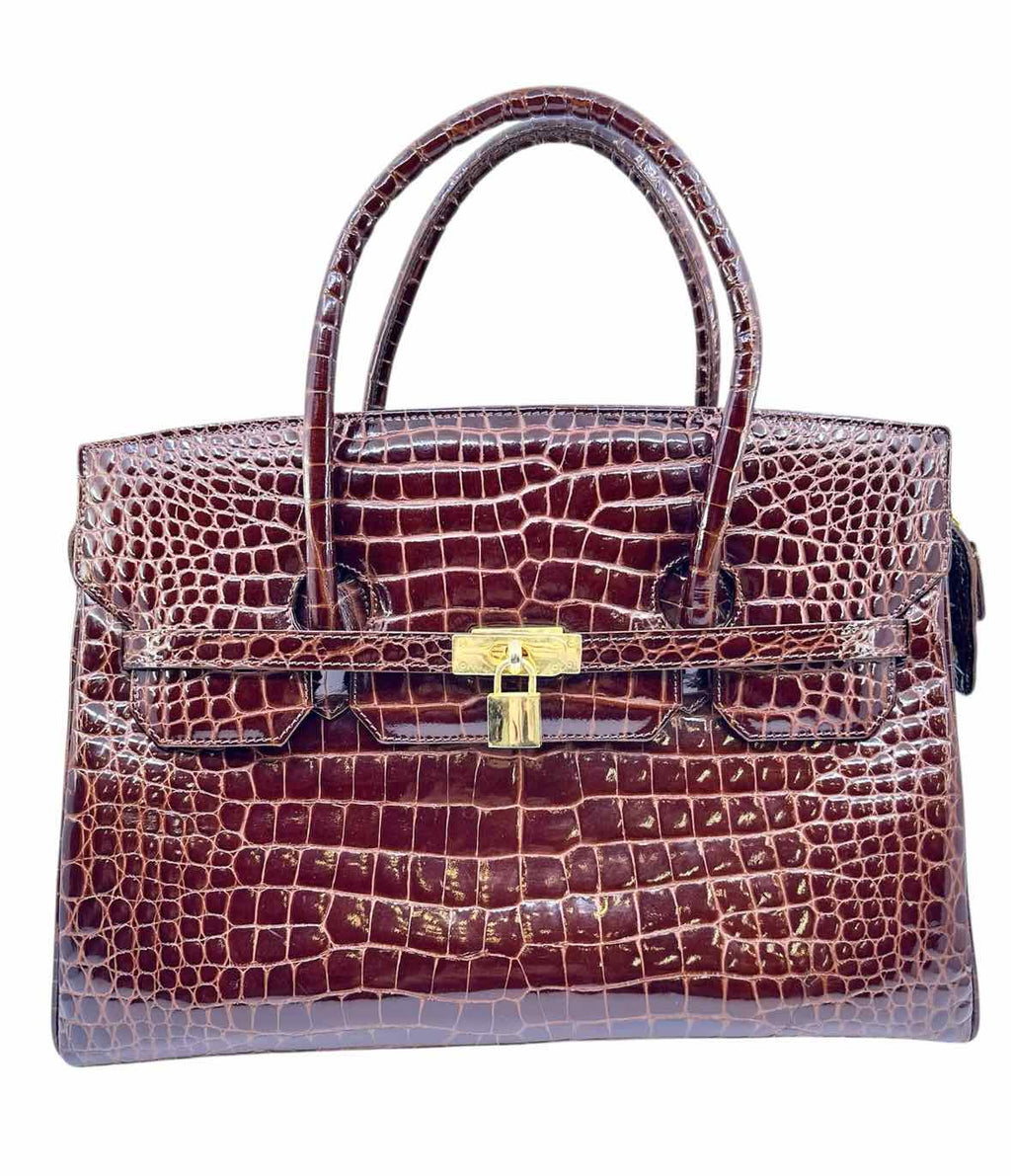 GHIBLI Brown Alligator Handbag