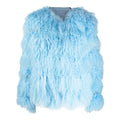 Sky Blue Quilted Shearling Jacket