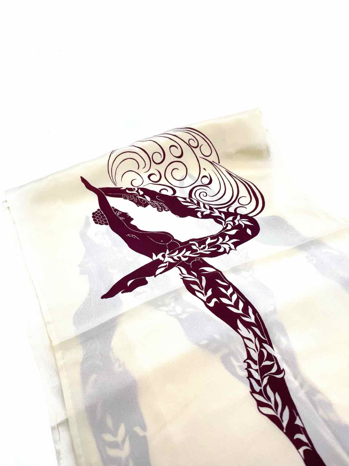 PHYLLIS MORRIS Cream, Brown Rectangle Scarf