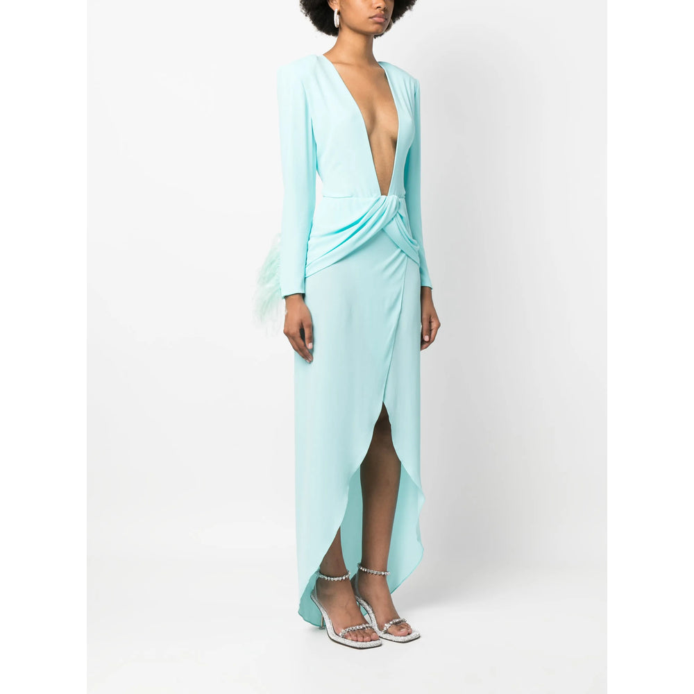 Icy Blue Draped Gown