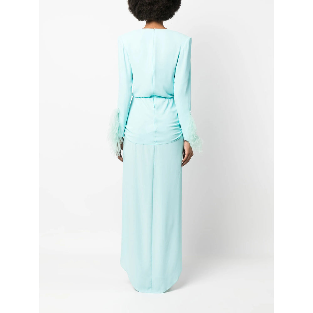 Icy Blue Draped Gown