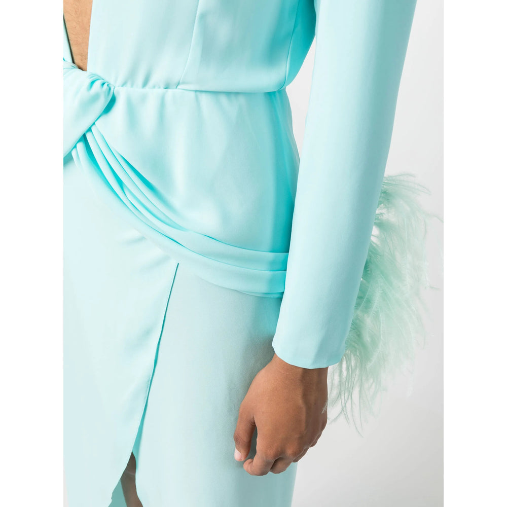 Icy Blue Draped Gown