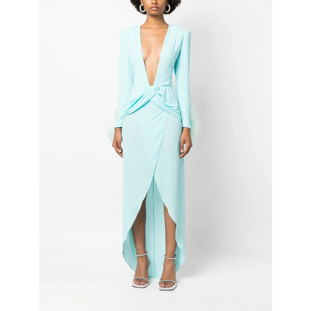 Icy Blue Draped Gown