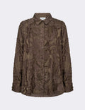 Levete Room Niko Texture Shirt in Coffee